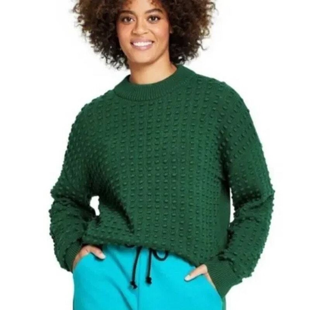 Lego Collection Target Popcorn Sweater Sz‎ XS Green Cozy Knit Warm Dark Academia